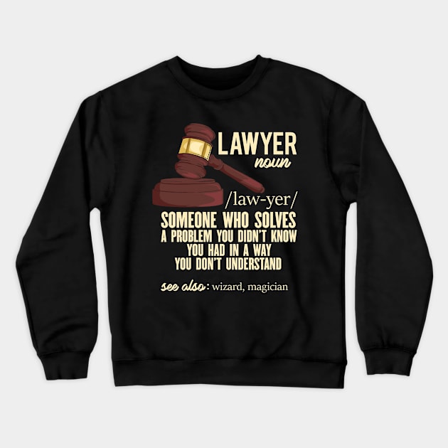 Lawyer Definition Crewneck Sweatshirt by TheBestHumorApparel